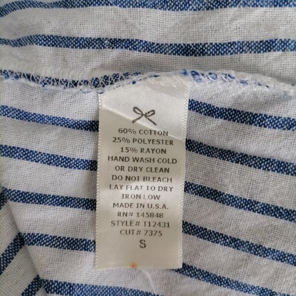 Everly Women's Blue Stripe Blouse Cold Shoulder Size S - Picture 6 of 6